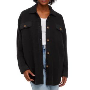 Soft, Black Wonderly Long Sleeve Shacket